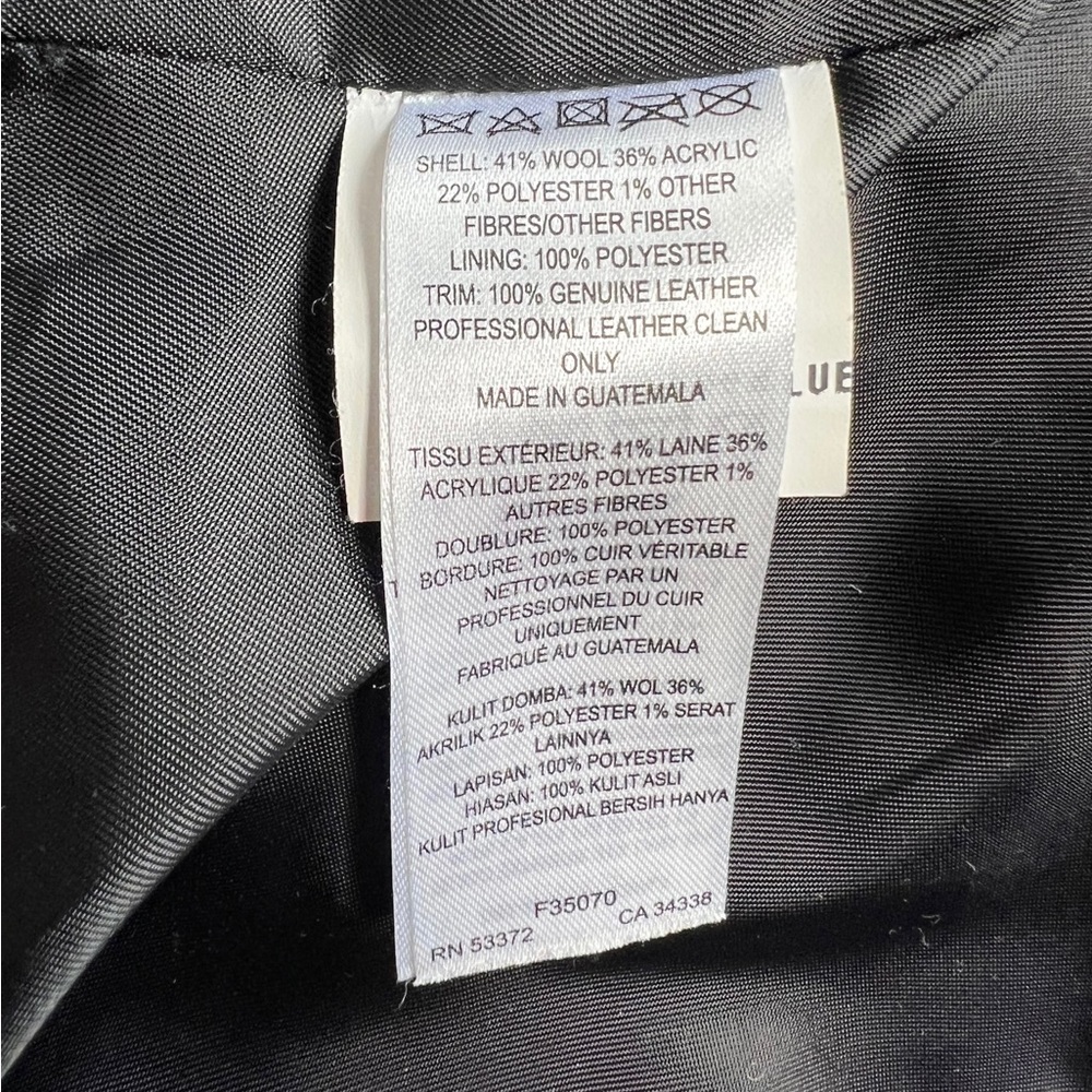 French Connection Electric Blue Wool Blend Motor Biker Jacket Size 6 - Picture 6 of 14